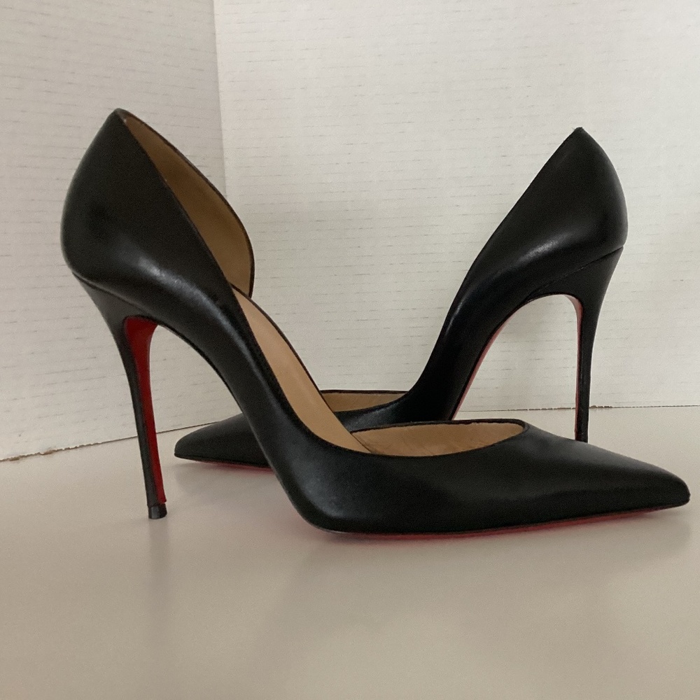 Christian Louboutin black Nappa leather Iriza 100 D’Orsay size 41 (10.5)